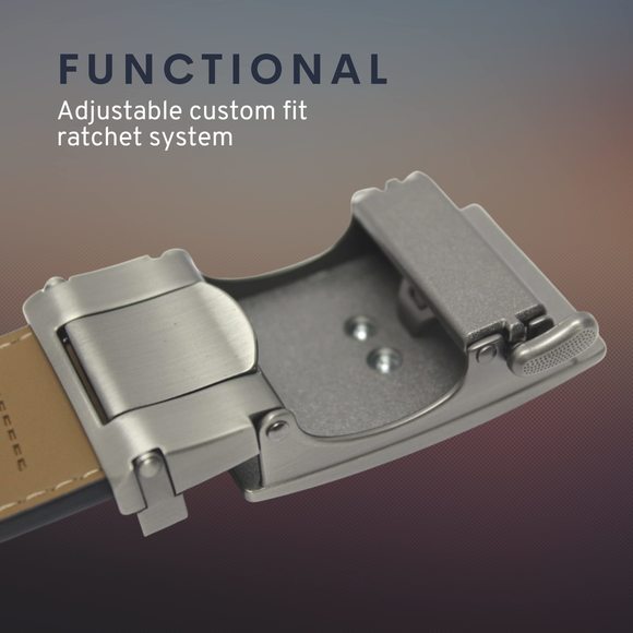 Sports Carbon Perfect Fit Ratchet Customizable Dress Casual Genuine Leather🙂 - Picture 3 of 5